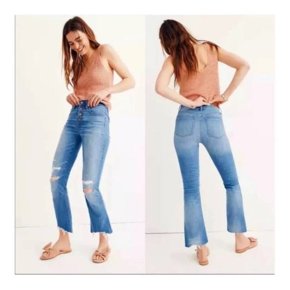 Madewell Cali Demi-Boot Distressed Raw‎ Hem Jeans Size 25